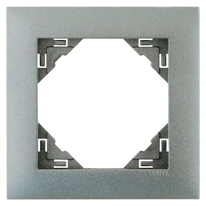 Abdeckrahmen Logus - Aluminium, 1-fach, Kunststoff, Unterputz - Vorderansicht