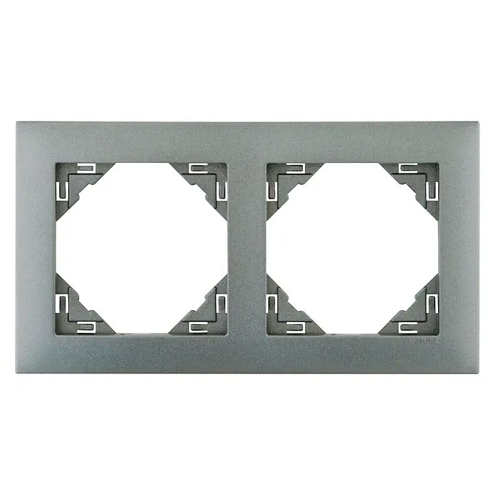 Abdeckrahmen Logus - Aluminium, 2-fach, Kunststoff, Unterputz - Vorderansicht