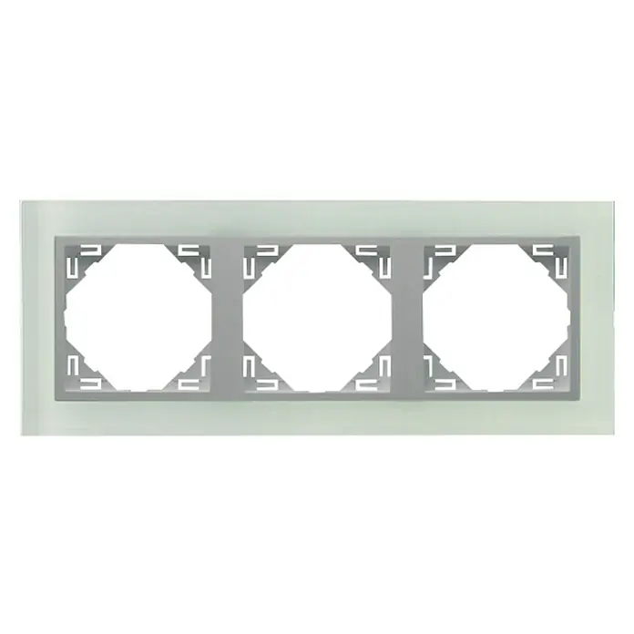 Abdeckrahmen Logus Christal - Aluminium, 3-fach, Glas, Unterputz - Vorderansicht