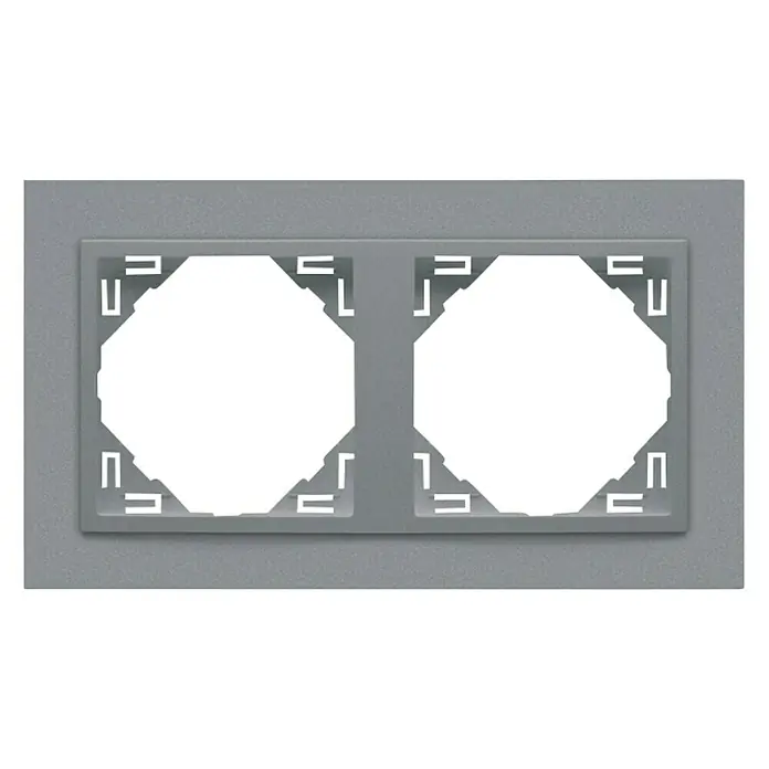Abdeckrahmen Logus Color - Aluminium, 2-fach, Kunststoff, Unterputz - Vorderansicht