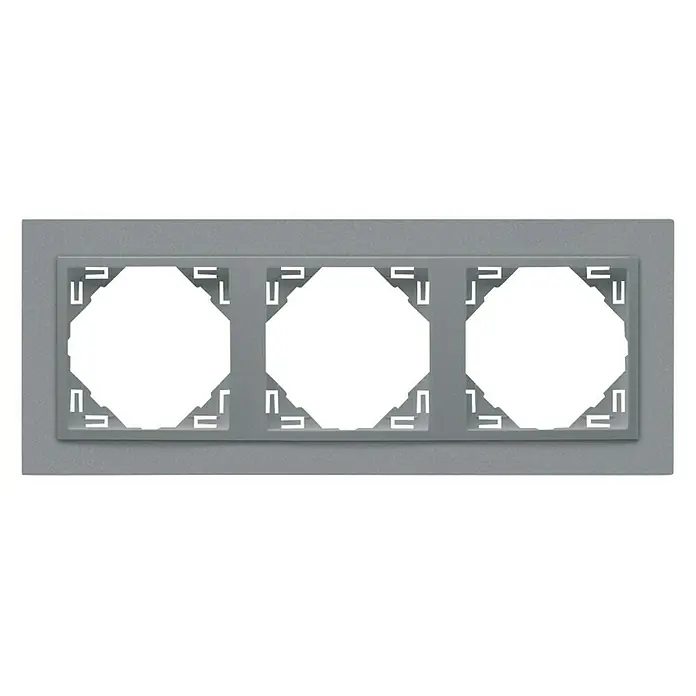 Abdeckrahmen Logus Color - Aluminium, 3-fach, Kunststoff, Unterputz - Vorderansicht