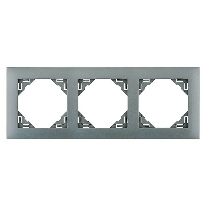 Abdeckrahmen Logus - Aluminium, 3-fach, Kunststoff, Unterputz - Vorderansicht