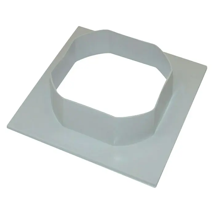 Dichtungsflansch Logus Steckdose - Transparent/Weiß, Kunststoff, IP44, Unterputz - Diagonale Ansicht
