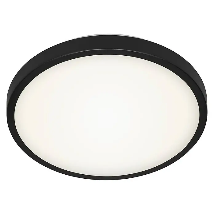 Brilo LED-Deckenleuchte rund Manny - 12 W, Ø x H: 290 mm x 7 cm, Schwarz, Neutralweiß - Ansicht von unten