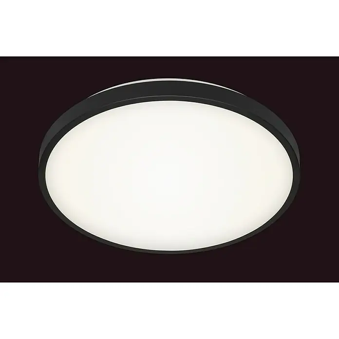 Brilo LED-Deckenleuchte rund Manny - 24 W, Ø x H: 385 mm x 7 cm, Schwarz, Neutralweiß - Ansicht von unten