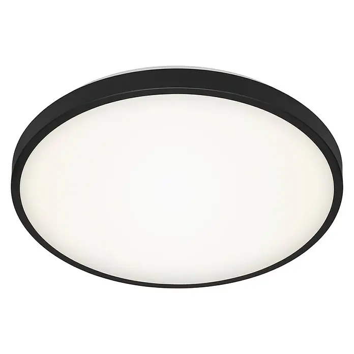 Brilo LED-Deckenleuchte rund Manny - 24 W, Ø x H: 385 mm x 7 cm, Schwarz, Neutralweiß - Ansicht von unten
