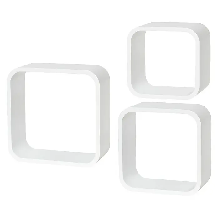 Dolle Wandregal-Set Cube - Weiß, Belastbarkeit: 15 kg - Vorderansicht