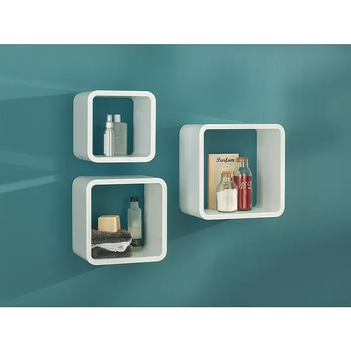 Dolle Wandregal-Set Cube - Weiß, Belastbarkeit: 15 kg - Stimmungsaufnahme
