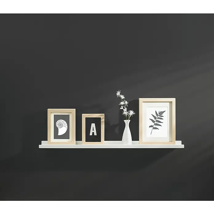 Dolle Estante de pared Border - Carga soportada: 5 kg, Blanco, L x An x Al: 60 x 9 x 3 cm - Foto ambiente