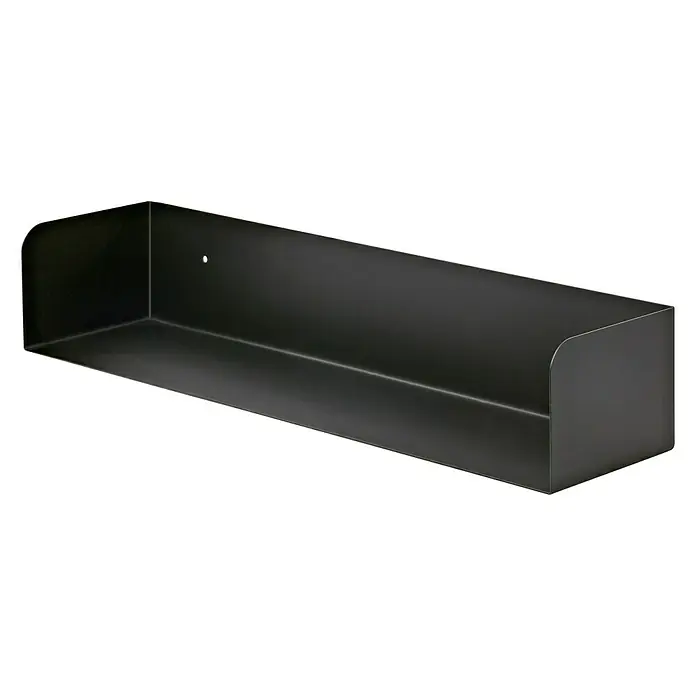 Dolle Wandregal Showcase - L x B x H: 60 x 15 x 11,5 cm, Schwarz, Belastbarkeit: 30 kg, Stahl - Diagonale Ansicht