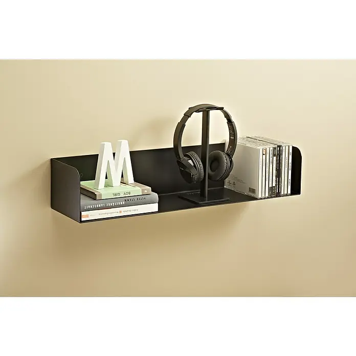 Dolle Wandregal Showcase - L x B x H: 60 x 15 x 11,5 cm, Schwarz, Belastbarkeit: 30 kg, Stahl - Stimmungsaufnahme