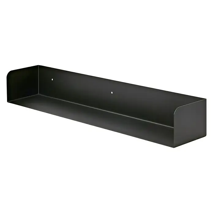 Dolle Wandregal Showcase - L x B x H: 80 x 15 x 11,5 cm, Schwarz, Belastbarkeit: 30 kg, Stahl - Diagonale Ansicht