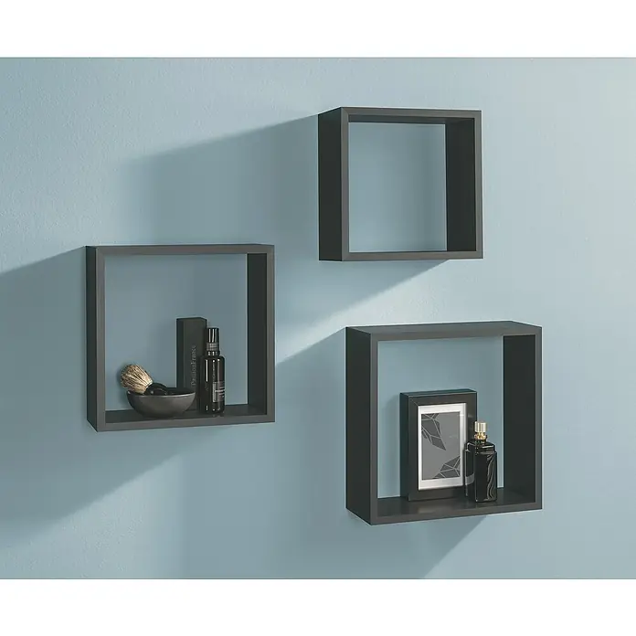 Dolle Set de estantes de pared Frame - Carga soportada: 5 kg, Negro - Foto ambiente