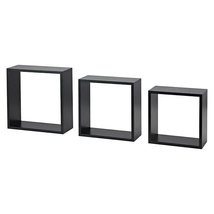 Dolle Wandregal-Set Frame - Belastbarkeit: 5 kg, Schwarz - Vorderansicht