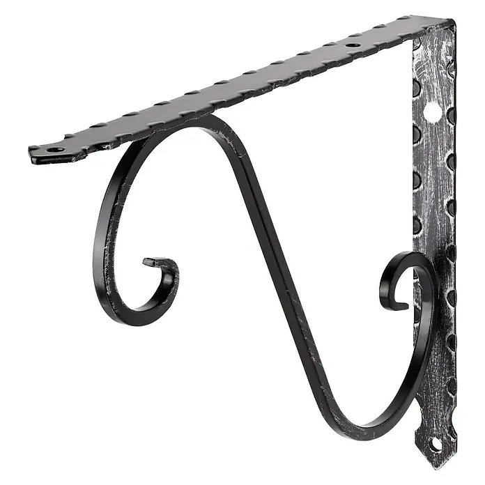 Dolle Stegkonsole Ornament - L x H: 200 x 150 mm, Schwarz - Diagonale Ansicht