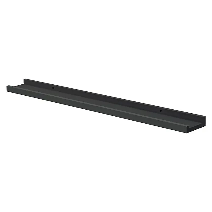Dolle Bilderregal - L x B x H: 80 x 9 x 3 cm, Belastbarkeit: 5 kg, Schwarz - Diagonale Ansicht