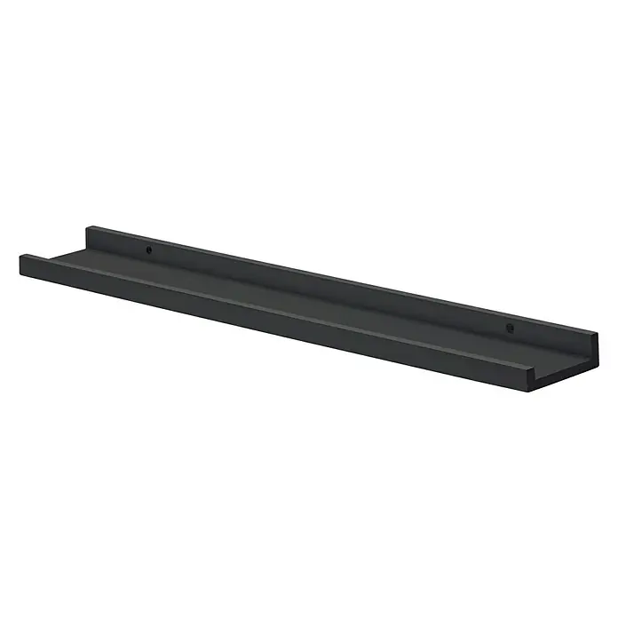Dolle Bilderregal - L x B x H: 60 x 9 x 3 cm, Belastbarkeit: 5 kg, Schwarz - Diagonale Ansicht
