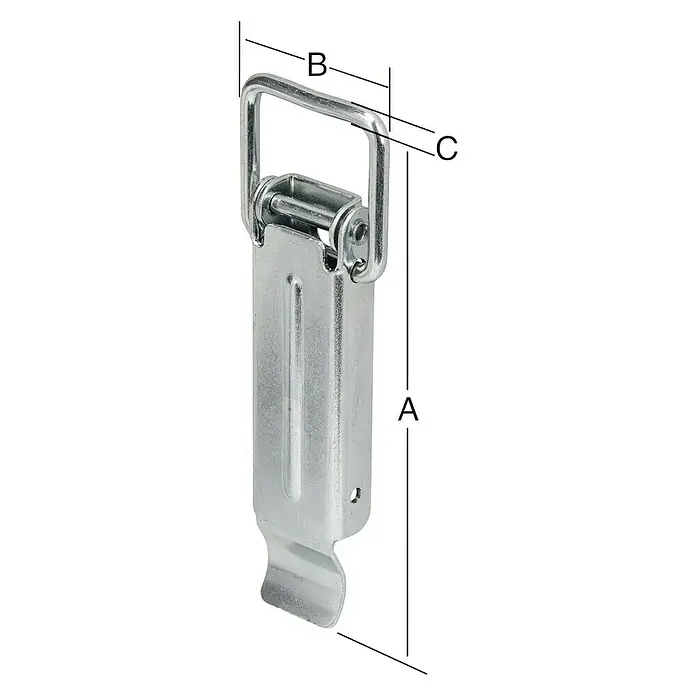 Spannverschluss - L x B: 74 x 30 mm, Stahl - Diagonale Ansicht