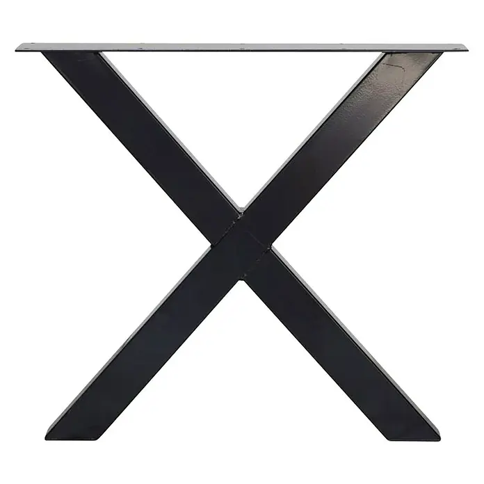 Tafelpoot Model X - 90 x 78,1 x 17,6 cm, Zwart - Vooraanzicht