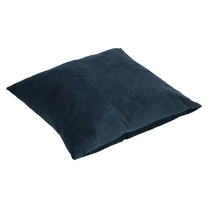 Kissen Uni Velours - Dunkelblau, 45 x 45 cm, 100 % Polyester - Diagonale Ansicht