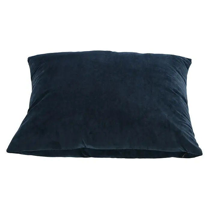 Kissen Uni Velours - Dunkelblau, 45 x 45 cm, 100 % Polyester - Diagonale Ansicht
