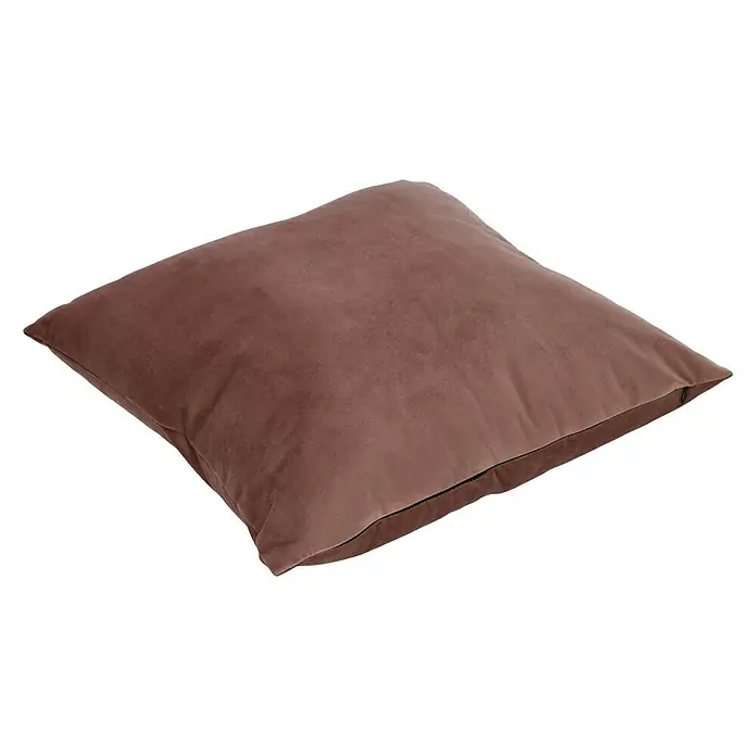 Kissen Uni Velours - Rosa, 45 x 45 cm, 100 % Polyester - Diagonale Ansicht