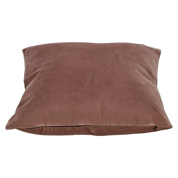 Kissen Uni Velours - Rosa, 45 x 45 cm, 100 % Polyester - Diagonale Ansicht