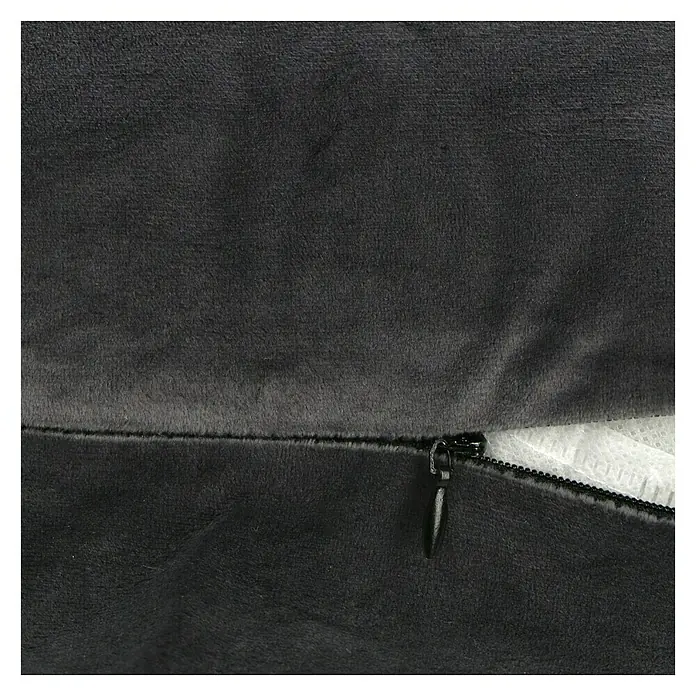Kissen Uni Velours - Anthrazit, 45 x 45 cm, 100 % Polyester - Detailaufnahme