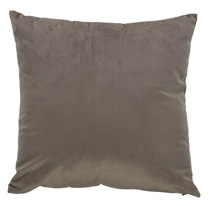 Kissen Uni Velours - Taupe, 45 x 45 cm, 100 % Polyester - Vorderansicht
