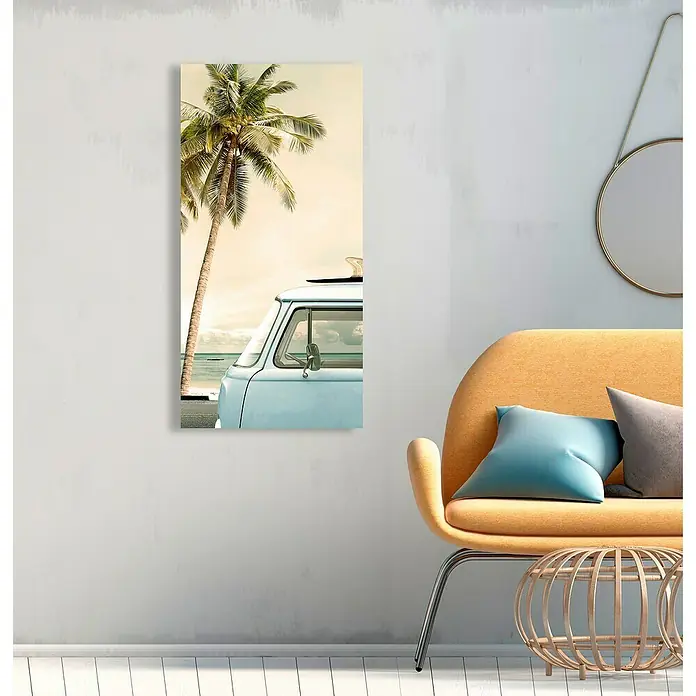 Póster Palmera y coche - Palm and car, An x Al: 40 x 80 cm - Foto ambiente