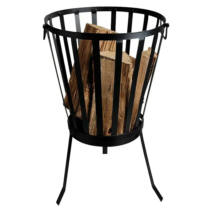 Esschert Design Fancy Flames Vuurkorf - Ø x h: 34,8 x 56,8 cm, Zwart - Vooraanzicht