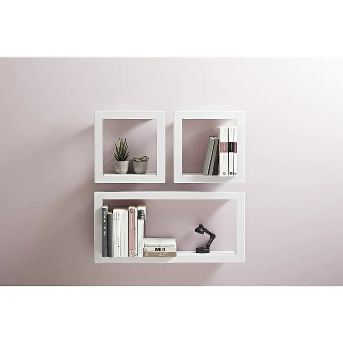 Dolle Zidna polica Figura - 285 x 285 x 85 mm, Bijele boje, Opteretivost: 15 kg - Živopisni prikaz