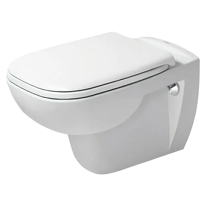 Duravit D-Code Wand-WC-Set - Spülrandlos, Ohne Spezialglasur, Spülform: Tief, WC Abgang: Waagerecht, Weiß - Linke Seitenansicht