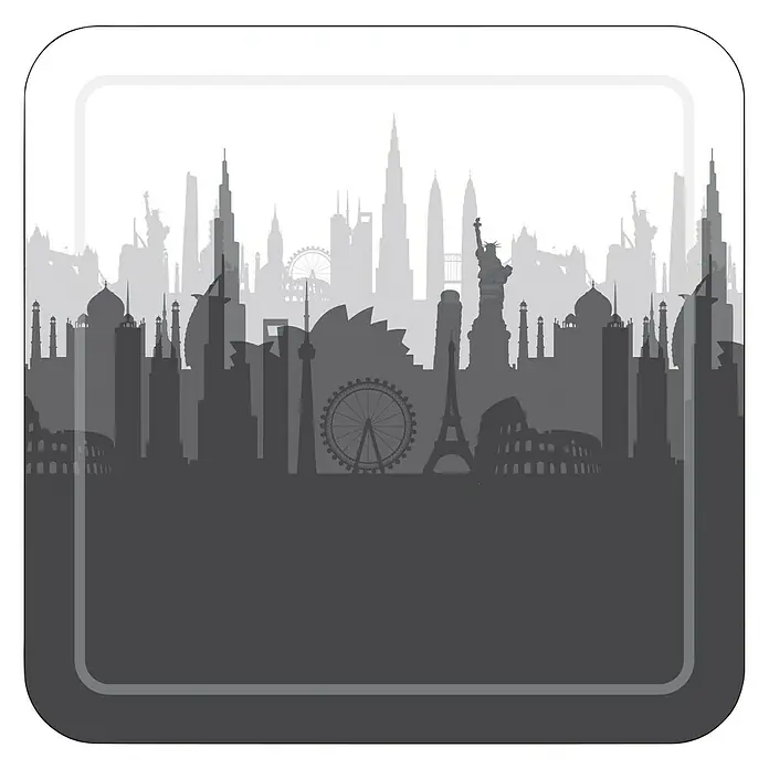 Diaqua Podloga za tuš kabinu Smoothie City - 53 x 53 cm, PVC, Bijela-siva-crna - Pogled s gornje strane