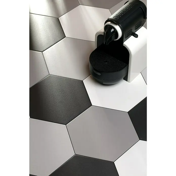 Feinsteinzeugfliese Hexagon Basic Grey - 22 x 25 cm, Grau, Matt - Stimmungsaufnahme