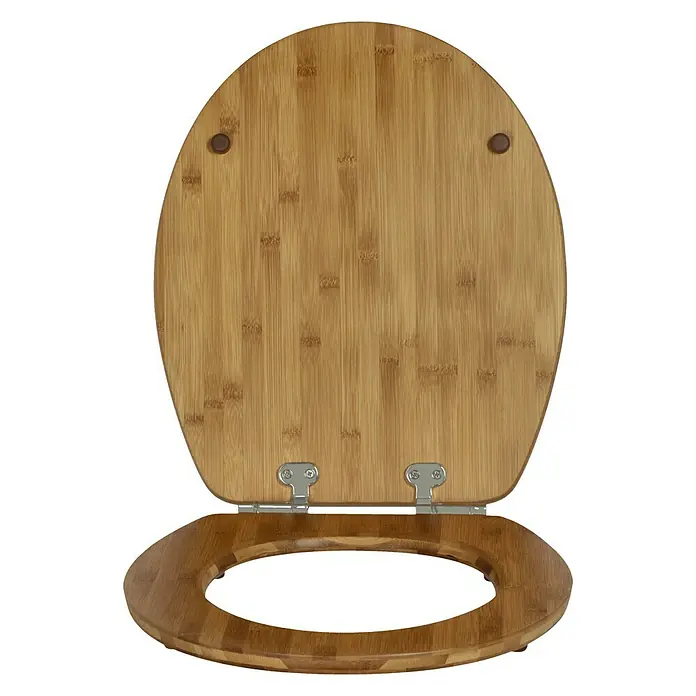 Poseidon Toiletzitting Bamboe donker - Softclose, Hout, Naturel donker - Vooraanzicht