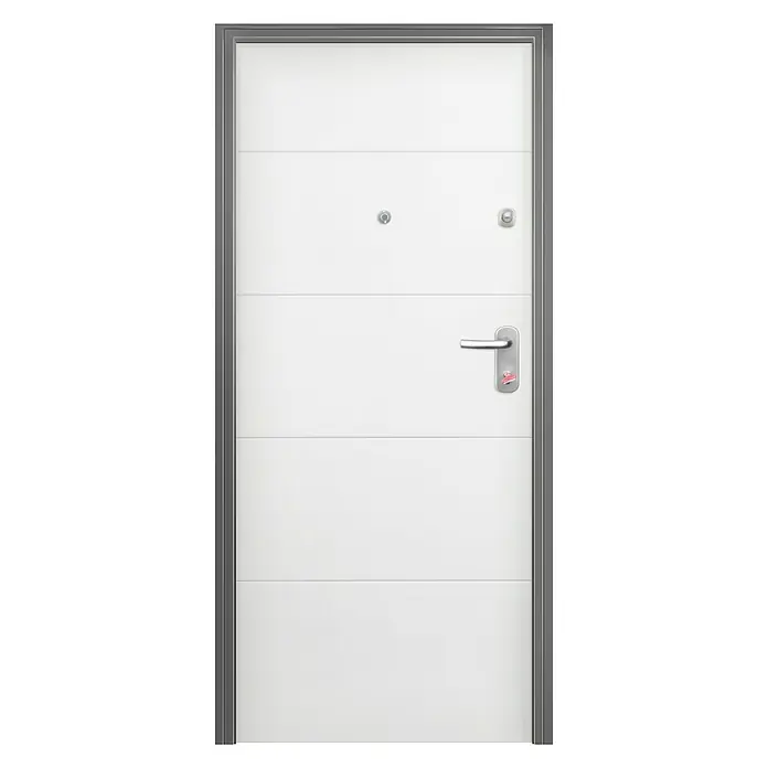 Solid Elements Puerta de entrada interior Acorazada 400 - 80 x 204 cm, Izquierda, Blanco lacado - Vista frontal