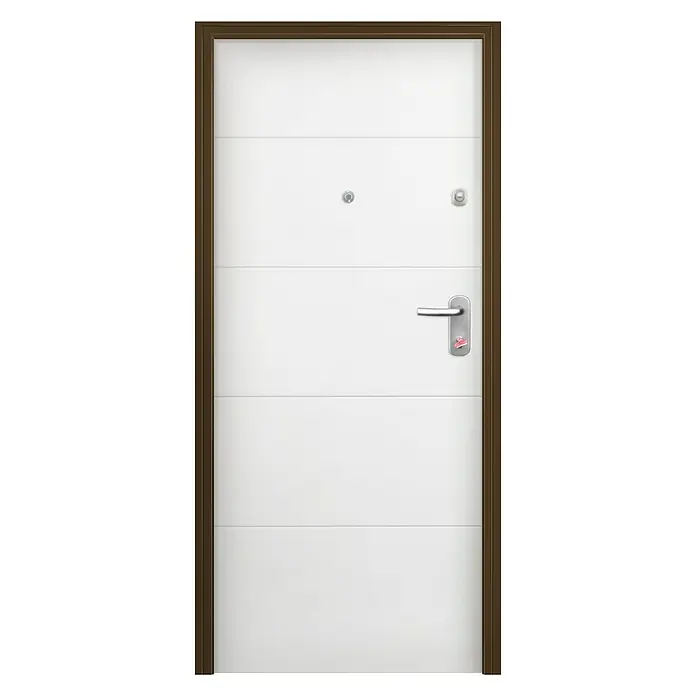 Solid Elements Puerta de entrada interior Acorazada Sapelly/Blanco lacado 400 - 80 x 204 cm, Izquierda - Vista frontal