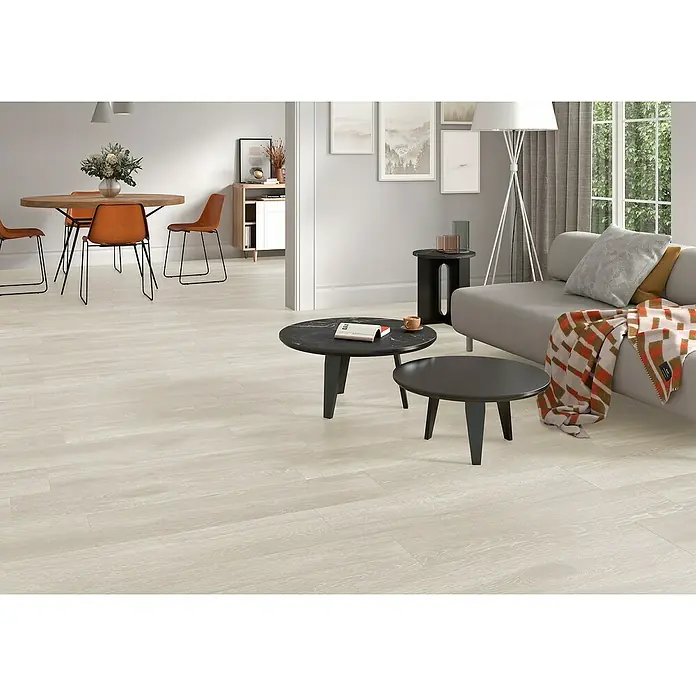 BHS Showroom Pavimento cerámico Sanford - 24 x 95 cm, Blanco - Foto ambiente