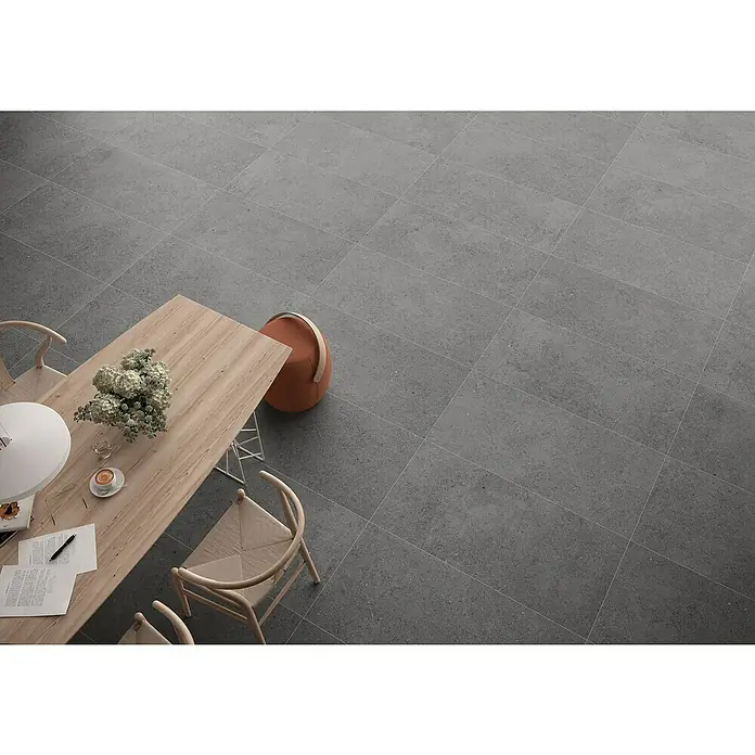 BHS Showroom Pavimento porcelánico Suave Stavanger - 60 x 120 cm, Gris, Rectificado - Foto ambiente