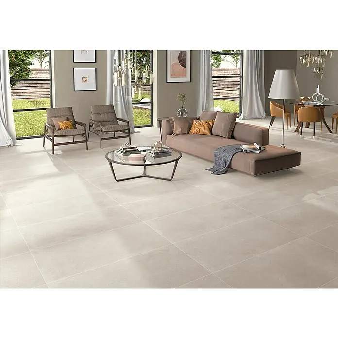 BHS Showroom Pavimento porcelánico Claire - 60 x 120 cm, Arena, Rectificado - Foto ambiente