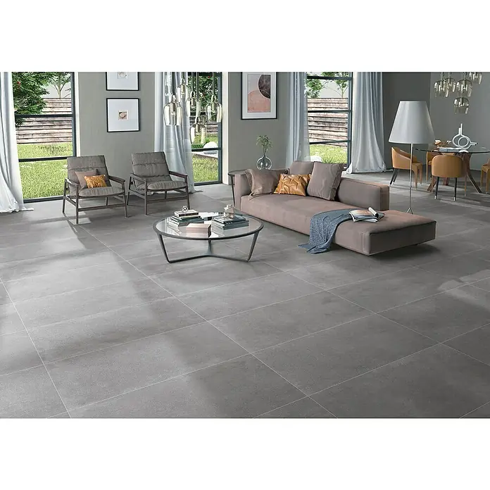 BHS Showroom Pavimento porcelánico Claire - 60 x 120 cm, Cemento, Rectificado - Foto ambiente