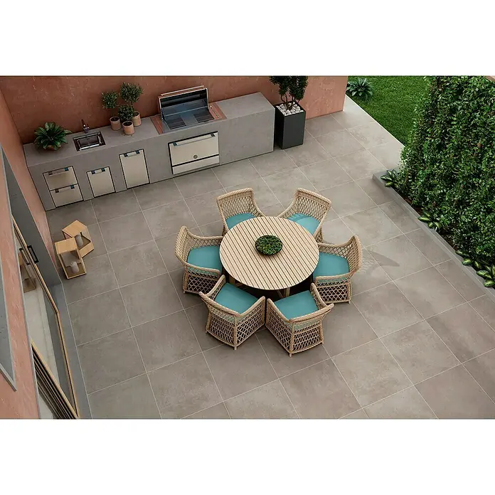 BHS Showroom Pavimento porcelánico Rodano Antislip - 60 x 60 cm, Taupe, Rectificado - Foto ambiente