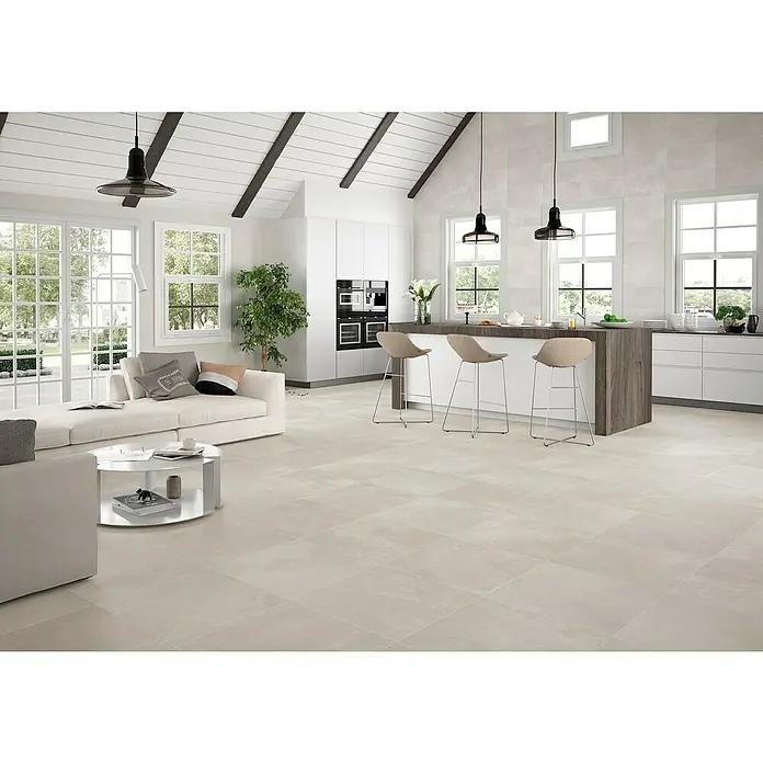 BHS Showroom Pavimento porcelánico Rodano Antislip - 75 x 75 cm, Tiza, Rectificado - Foto ambiente