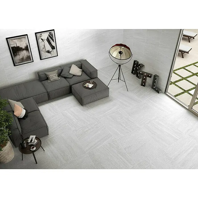 BHS Showroom Pavimento porcelánico Carleen - 37 x 75 cm, Blanco, Rectificado - Foto ambiente