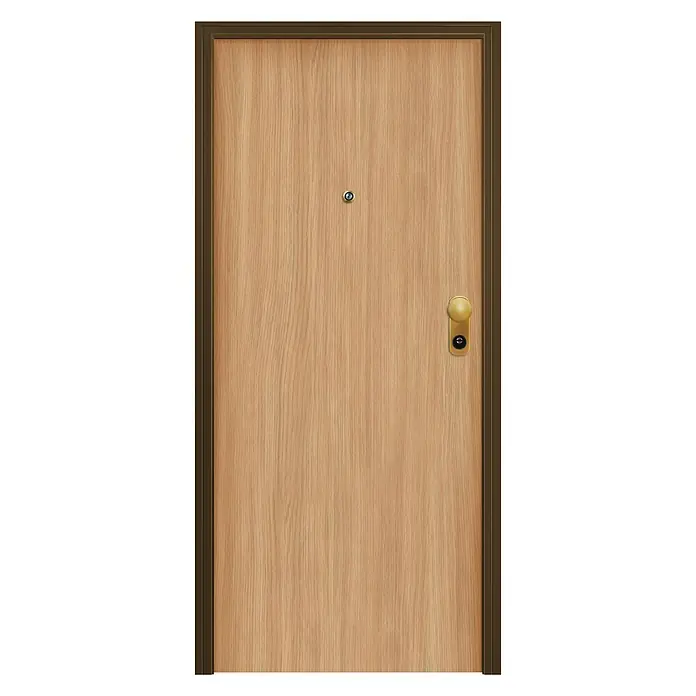 Solid Elements Puerta de entrada interior Acorazada Roble/Blanco lacado 400 - 80 x 204 cm, Izquierda - Vista frontal