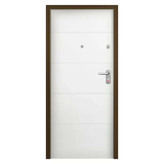Solid Elements Puerta de entrada interior Acorazada Roble/Blanco lacado 400 - 80 x 204 cm, Izquierda - Vista frontal