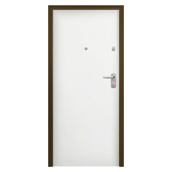 Solid Elements Puerta de entrada interior Acorazada Sapelly/Blanco lacado 100 - 80 x 204 cm, Izquierda - Vista frontal