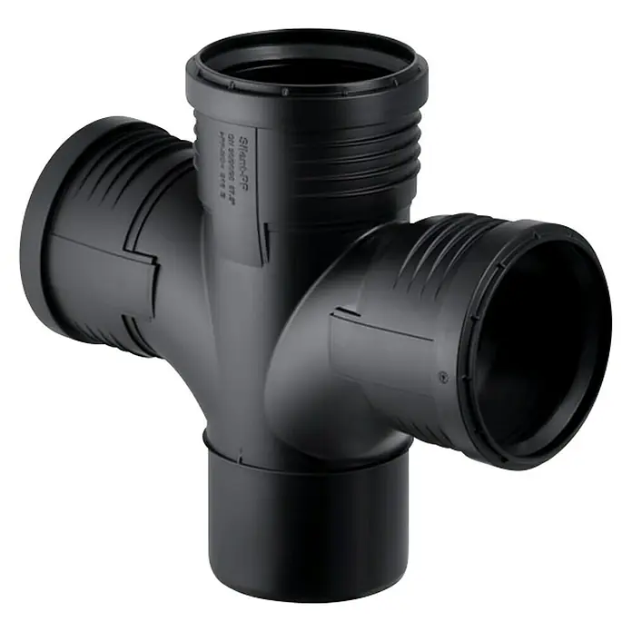 Geberit Silent PP-Doppelabzweig 1 - Nennweite: DN 90/90/90, 87 ° - Vorderansicht