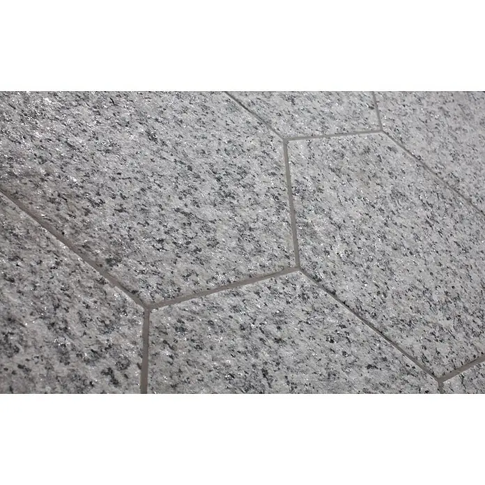 Feinsteinzeugfliese Hexagon Granite White - 25 x 22 cm, Weiß/Grau, Matt - Detailaufnahme